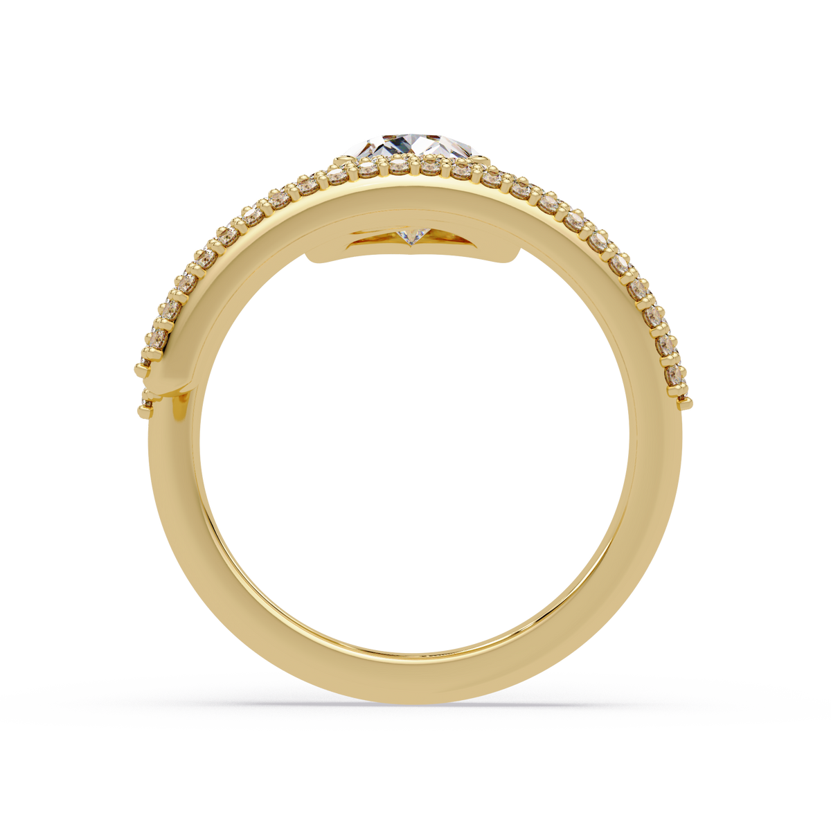 Pear Shape Lab Grown Diamond Double Band Wrap Ring - HIGHCARAT DIAMONDS