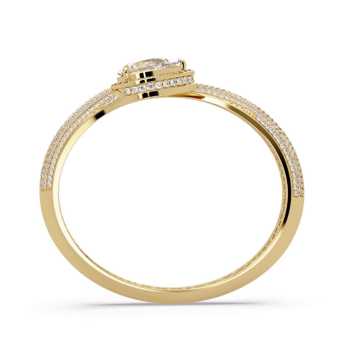 Pear Shape Lab Grown Diamond Open Cuff Bangle - HIGHCARAT DIAMONDS