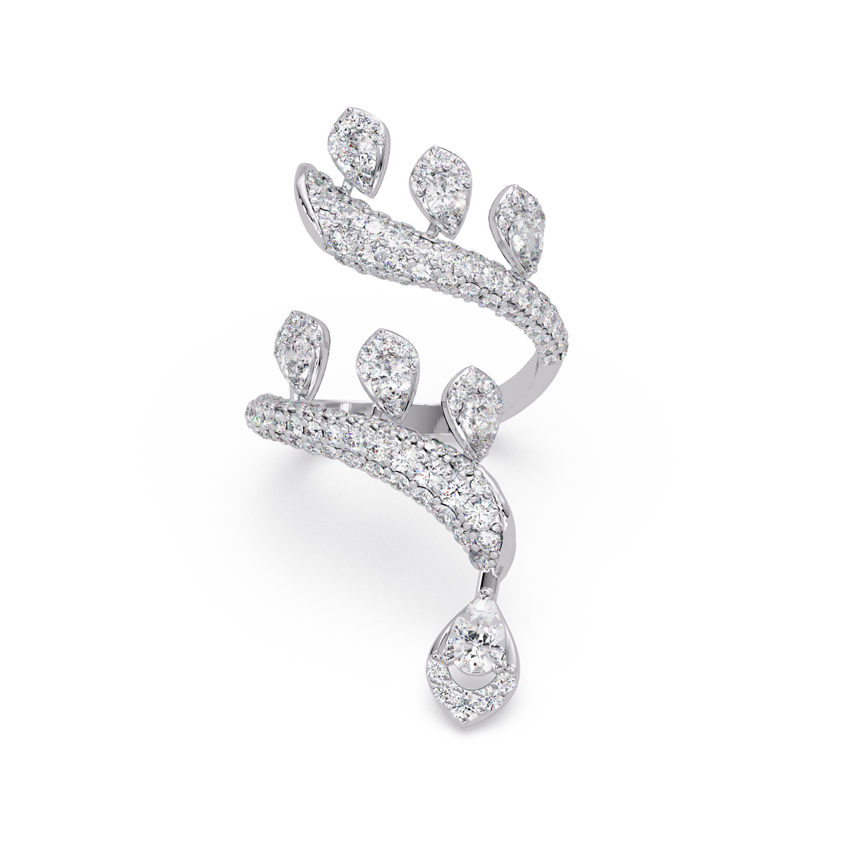 Pear Shape Lab Grown Diamond Wrap Around Ring - HIGHCARAT DIAMONDS