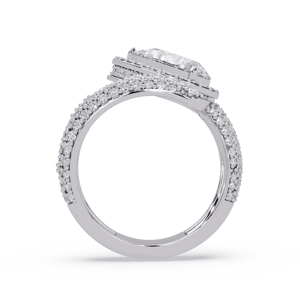 Pear Shape Lab Grown Diamond Wrap Halo Ring - HIGHCARAT DIAMONDS