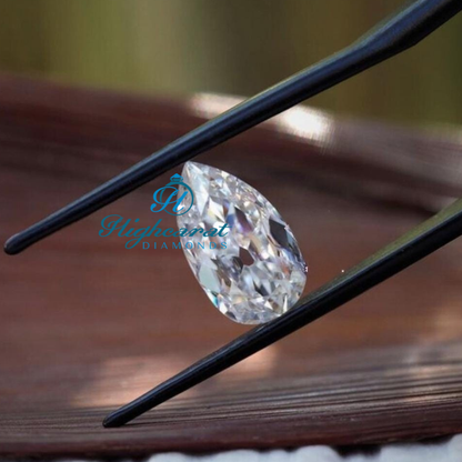 Precision Cut Old European Pear Diamond featuring open facets and refined appearance