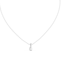 Pear Shape Diamond Pendant Side Profile Showing Prong Setting