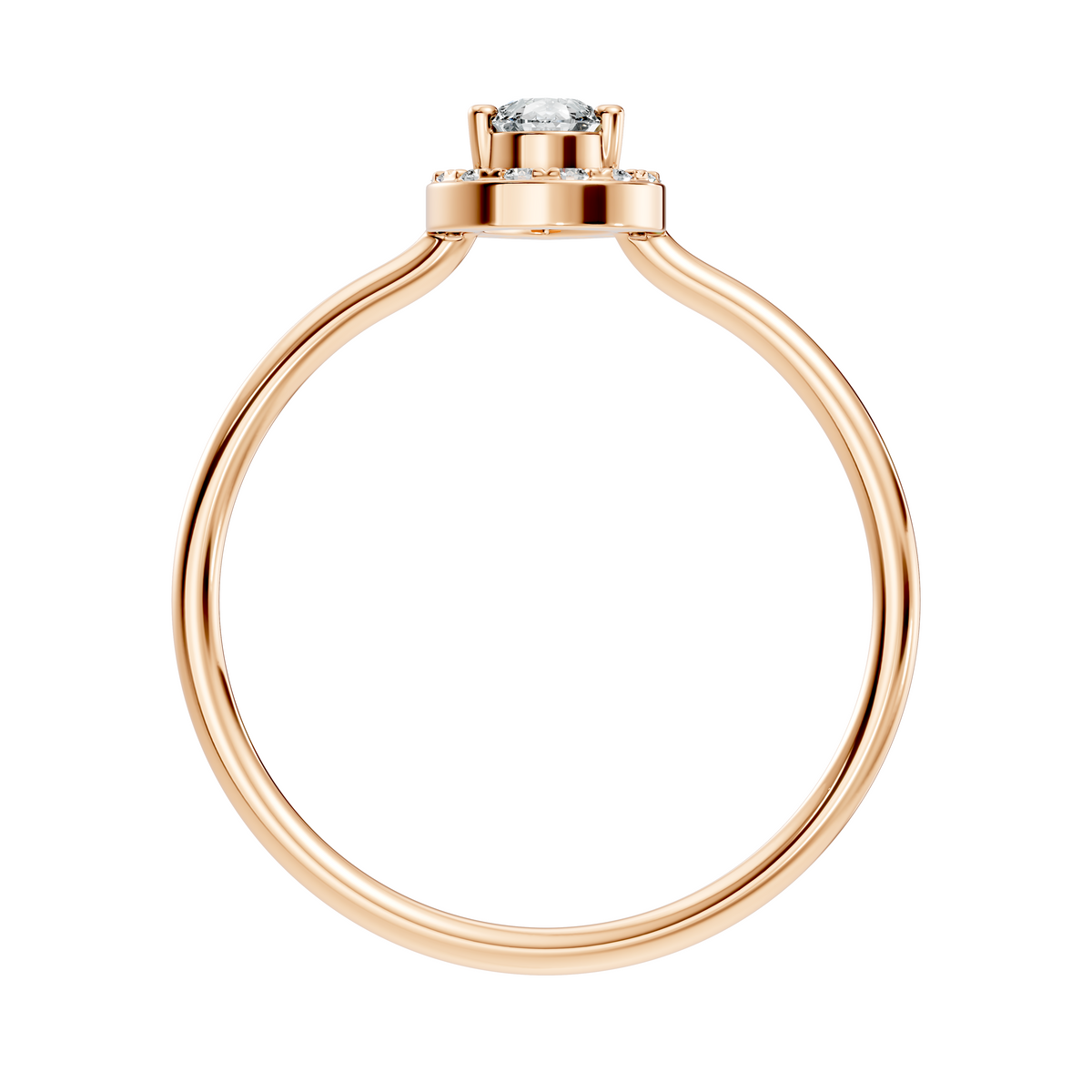 Pear Shape Round Cut Lab Diamond Halo Solitaire Ring - HIGHCARAT DIAMONDS