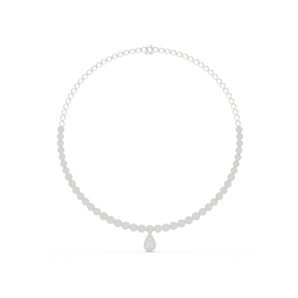 7.26 Ct Round Cut Lab grown & Natural Diamond 14k Solid Rose Gold  Wedding Wear Necklace for Her - HIGHCARAT DIAMONDS