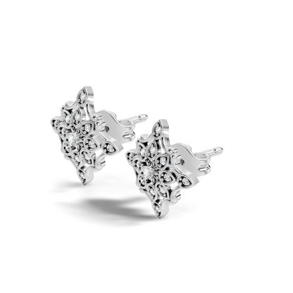 14k Solid Gold Round Shape  Lab Grown & Natural Diamond Fabulous Elegance Daily Wear Earring For Her - HIGHCARAT DIAMONDS