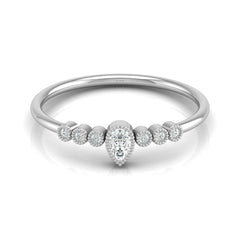 Pear Shaped Lab Grown Diamond Halo Minimal Promise Ring - HIGHCARAT DIAMONDS