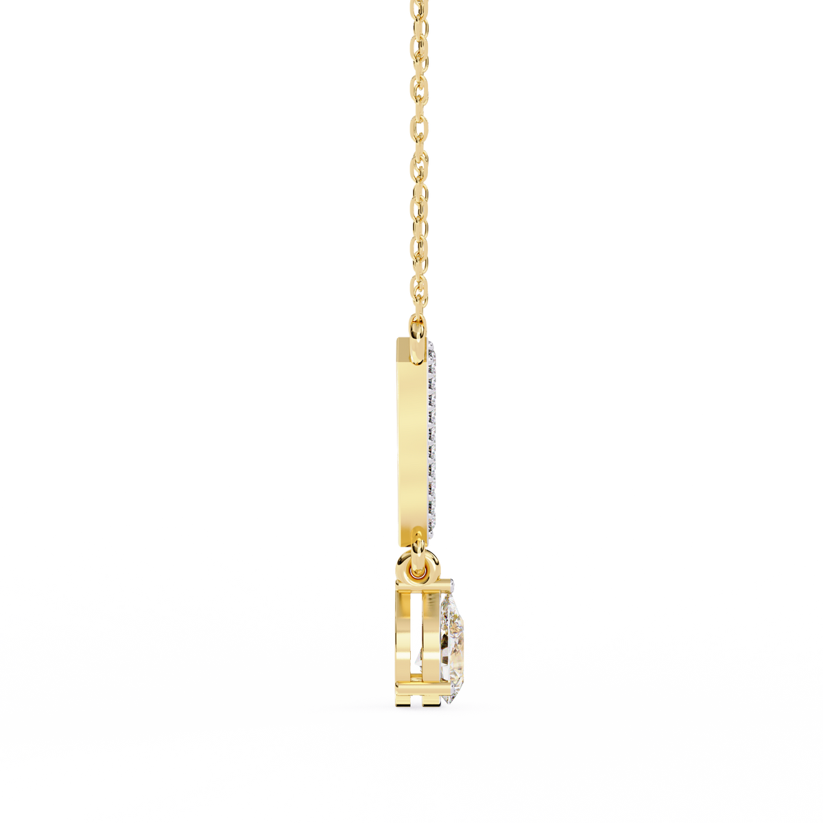 Pear shaped lab grown diamond drop necklace for women