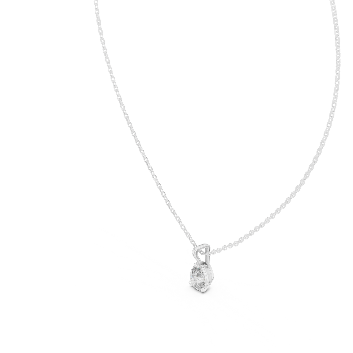 1.00 Ct Pear Cut Labgrown Diamond Soliatire Pendant For Her In 14K Solid Gold - HIGHCARAT DIAMONDS