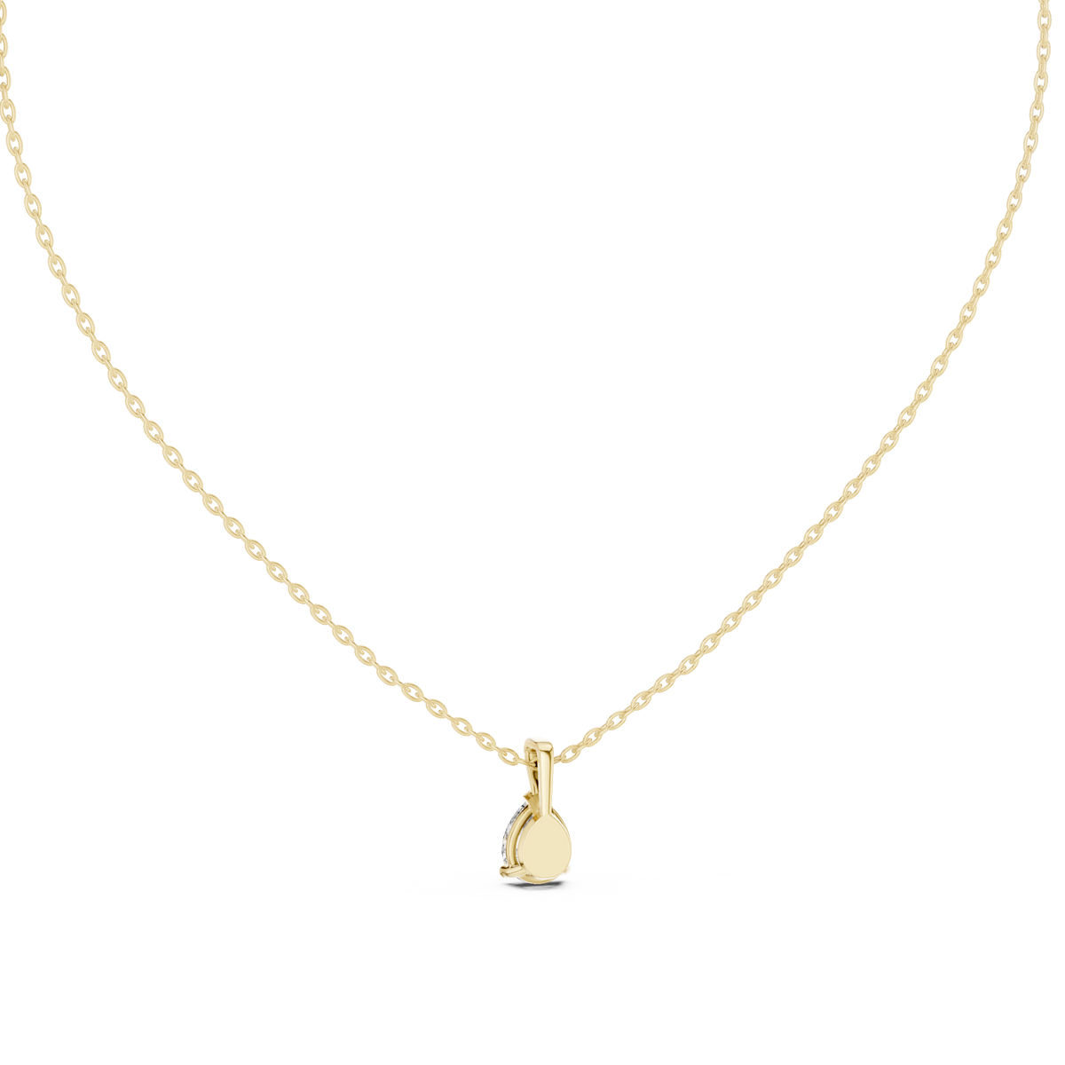 1.00 Ct Pear Cut Labgrown Diamond Soliatire Pendant For Her In 14K Solid Gold - HIGHCARAT DIAMONDS