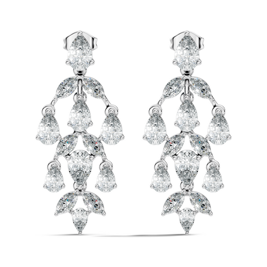 6.38 Ct Pear & Marquise Lab Grown Diamond Earrings in 14K White Gold - HIGHCARAT DIAMONDS