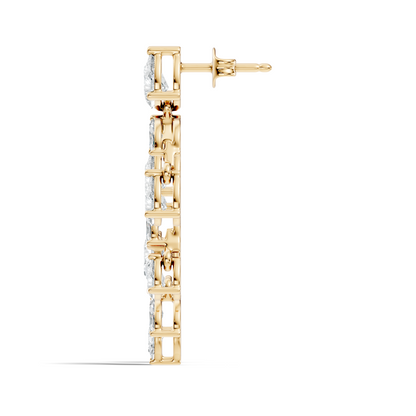 6.38 Ct Pear & Marquise Lab Grown Diamond Earrings in 14K White Gold - HIGHCARAT DIAMONDS