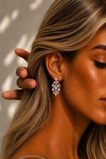 Pear and Marquise Cut Lab Grown Diamond Chandelier Drop Earring - HIGHCARAT DIAMONDS #wearthelook