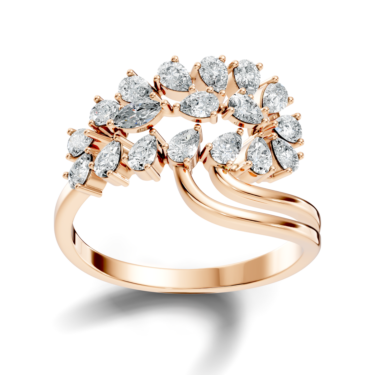 2.31Ct Pear and Marquise Cut Diamond Antique Delicate Vintage Cluster Engagement Ring For Her - HIGHCARAT DIAMONDS