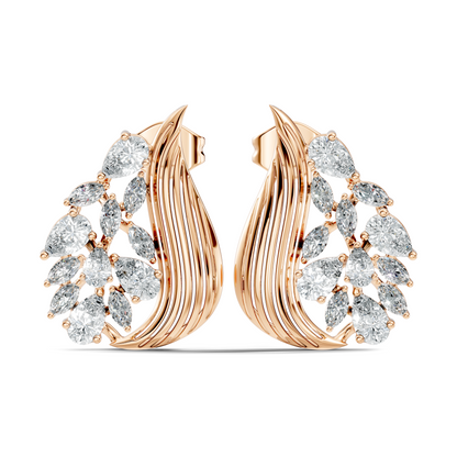 marquise & Pear Shape 2.05 Ct Lab grown & Natural Diamond 14k Solid White Gold Fantastic Classic Studs Earrings - HIGHCARAT DIAMONDS