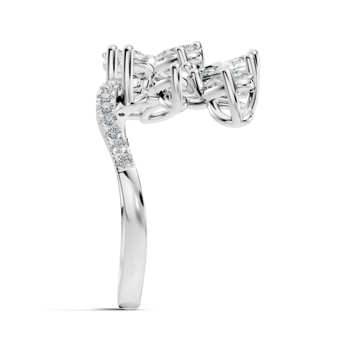 Pear, Marquise and Round Cut 1.88Ct Lab Grown Diamond Vintage Prong Set Dainty Wedding Wear Ring - HIGHCARAT DIAMONDS