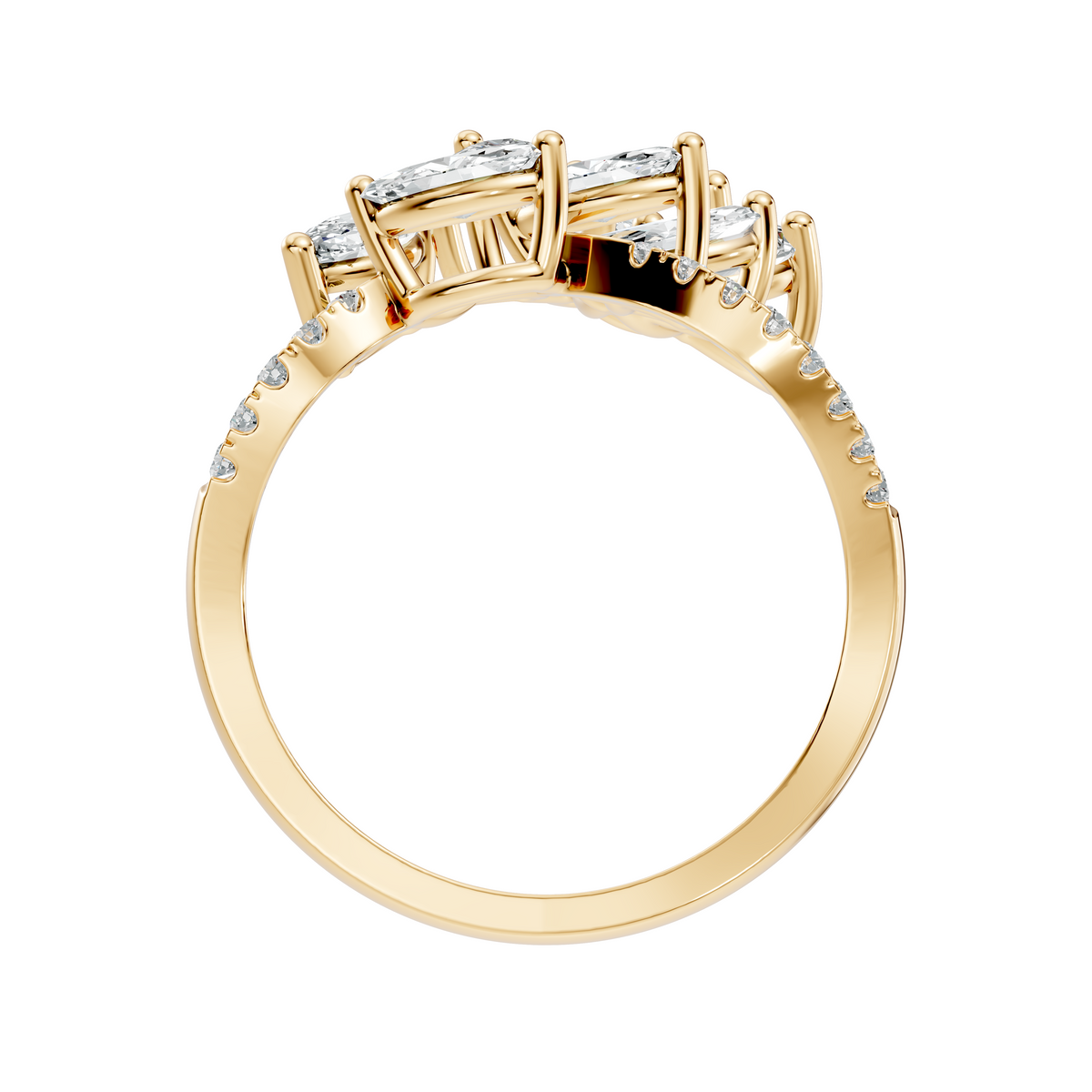 Pear, Marquise and Round Cut 1.88Ct Lab Grown Diamond Vintage Prong Set Dainty Wedding Wear Ring - HIGHCARAT DIAMONDS