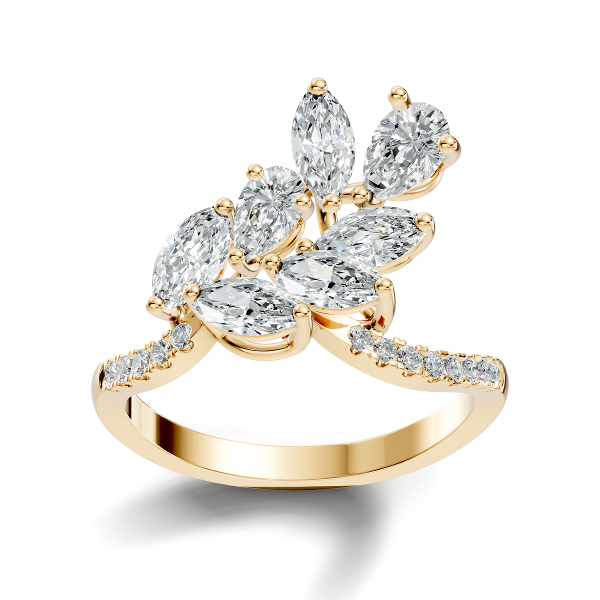 Pear, Marquise and Round Cut 1.88Ct Lab Grown Diamond Vintage Prong Set Dainty Wedding Wear Ring - HIGHCARAT DIAMONDS