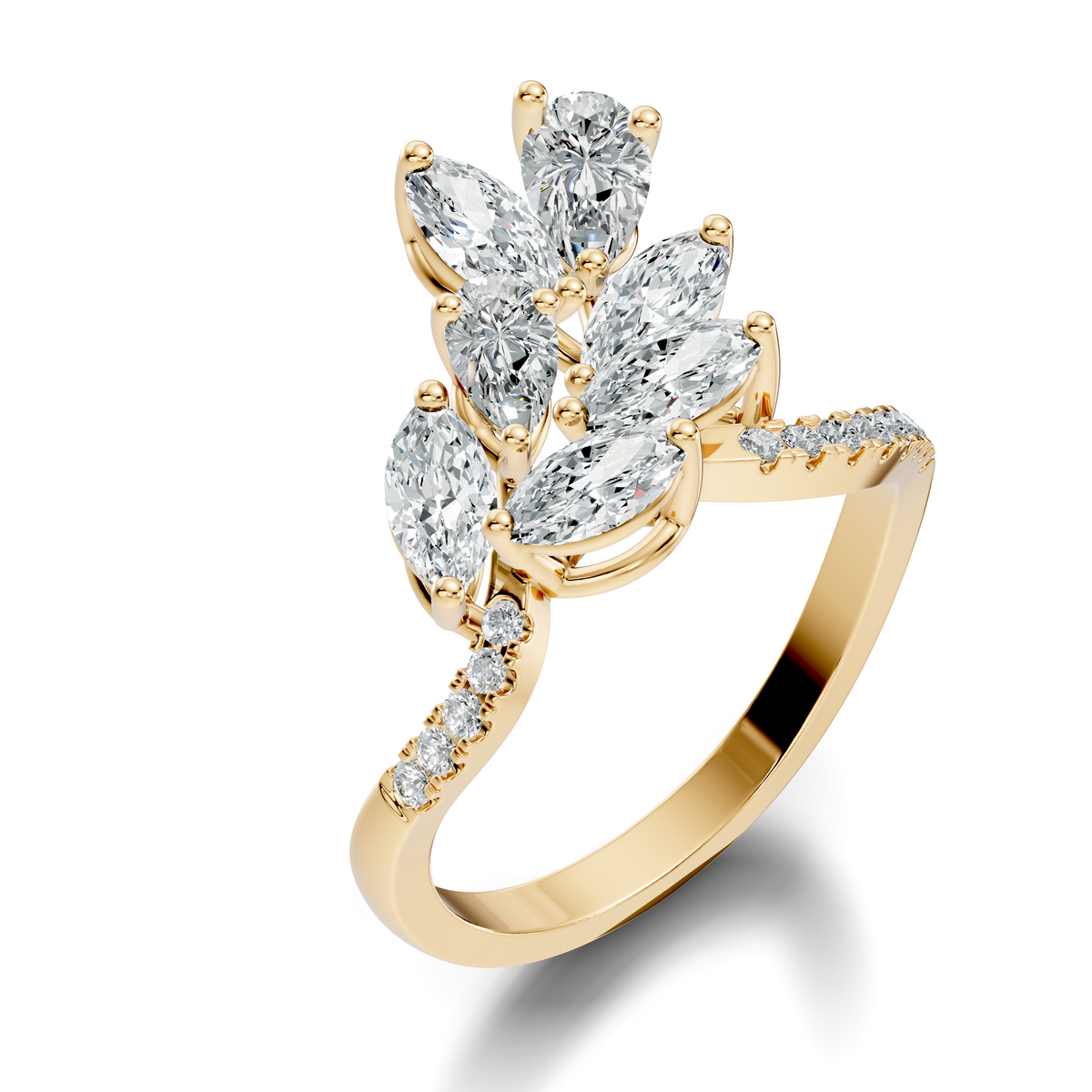 Pear, Marquise and Round Cut 1.88Ct Lab Grown Diamond Vintage Prong Set Dainty Wedding Wear Ring - HIGHCARAT DIAMONDS