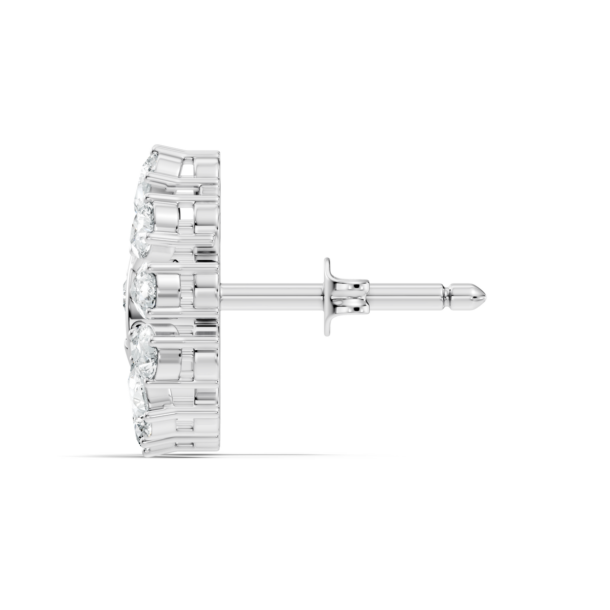 Minimalist Diamond Stud Earrings For Her Pear & Round Design In 14K Solid White Gold - HIGHCARAT DIAMONDS