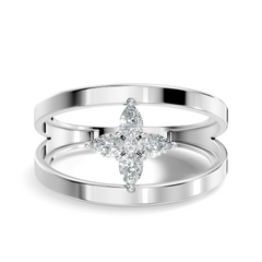 Round and Pear Cut White Colorless Diamond Unique vintage Classic Dainty Party Wear Ring For Women's - HIGHCARAT DIAMONDS
