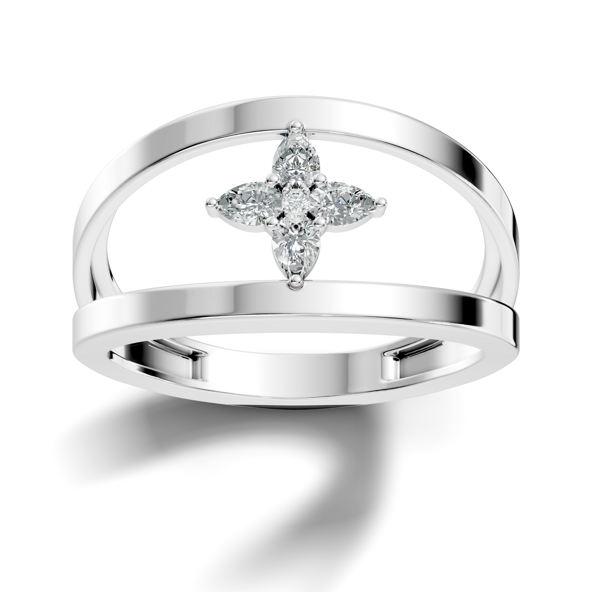 Round and Pear Cut White Colorless Diamond Unique vintage Classic Dainty Party Wear Ring For Women's - HIGHCARAT DIAMONDS
