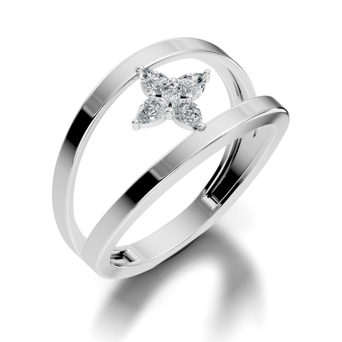 Round and Pear Cut White Colorless Diamond Unique vintage Classic Dainty Party Wear Ring For Women's - HIGHCARAT DIAMONDS