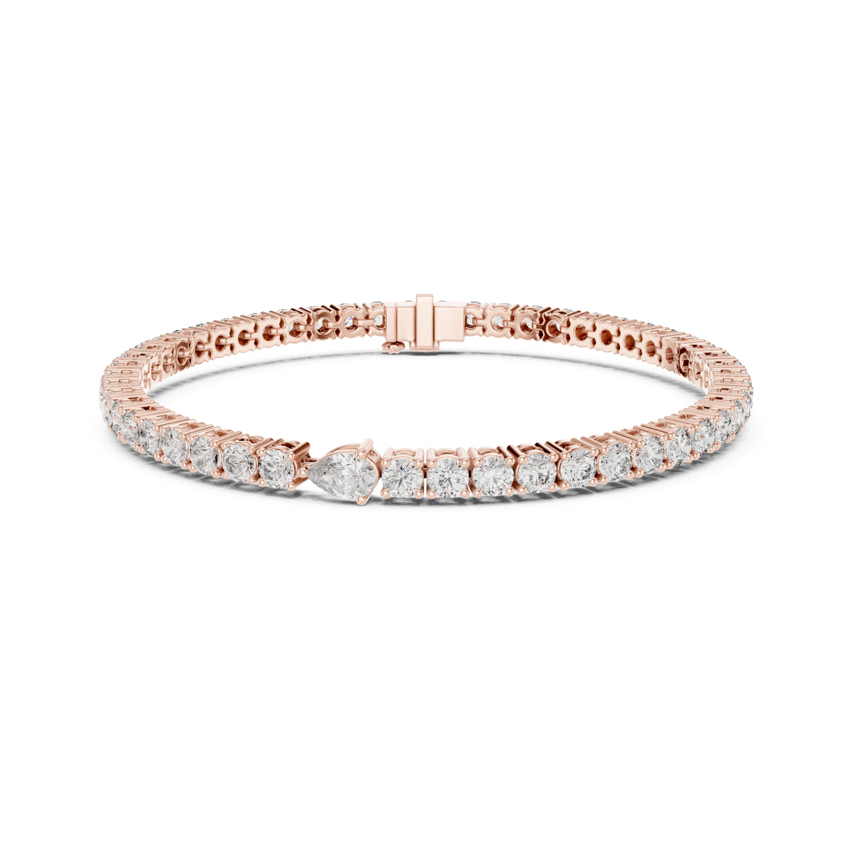 5.25Ct Pear and Round Cut Lab Grown Diamond Unique Delicate Cluster Statement Tennis Bracelet Gift For Her - HIGHCARAT DIAMONDS