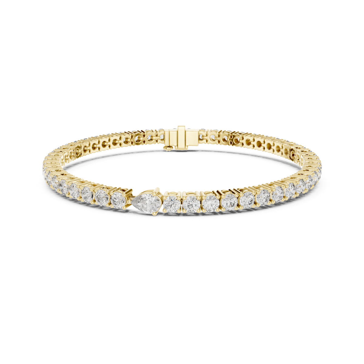 5.25Ct Pear and Round Cut Lab Grown Diamond Unique Delicate Cluster Statement Tennis Bracelet Gift For Her - HIGHCARAT DIAMONDS