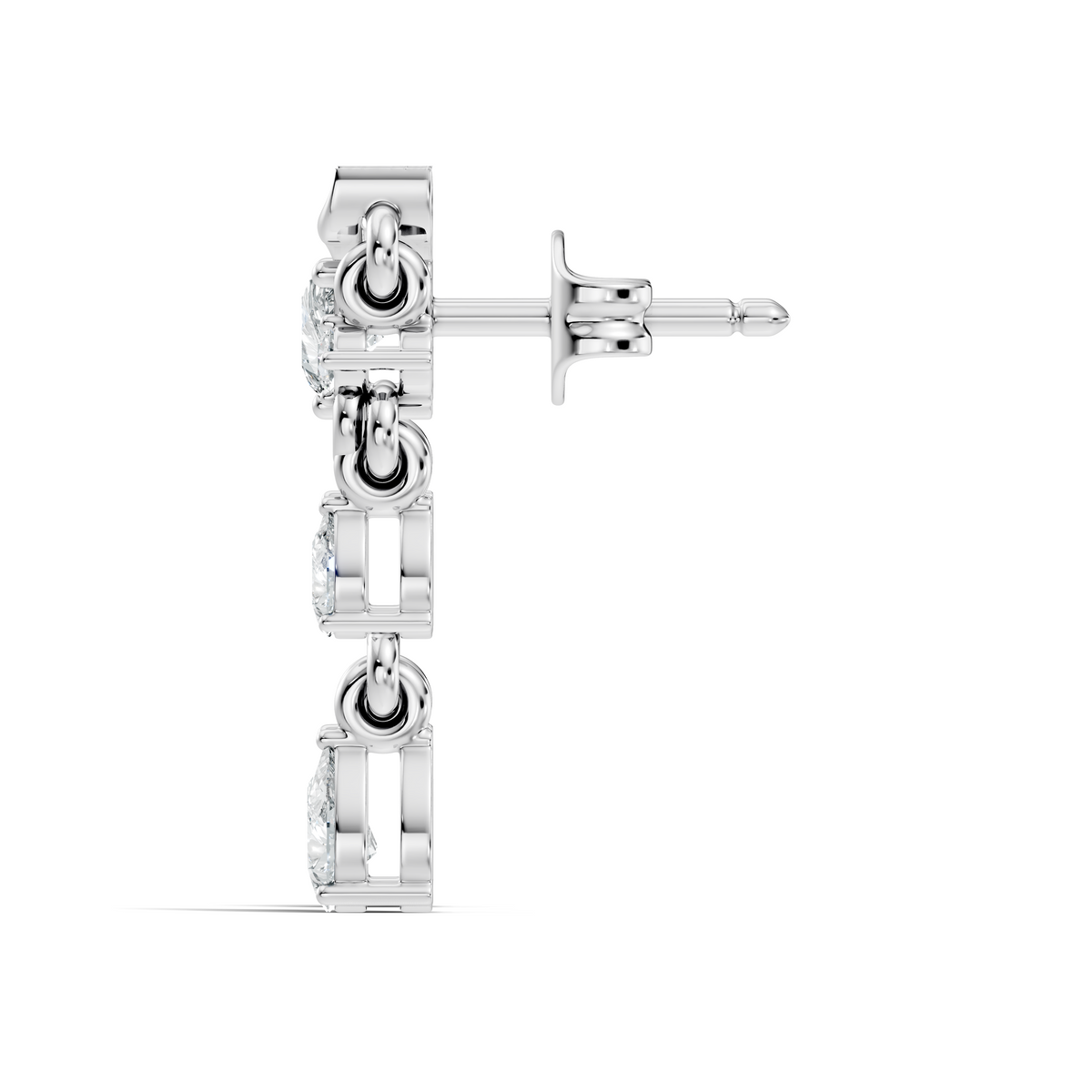 10k Solid White Gold Pear & Round Shape Diamond Earring Vintage Pear Drop Jewelry For Women - HIGHCARAT DIAMONDS
