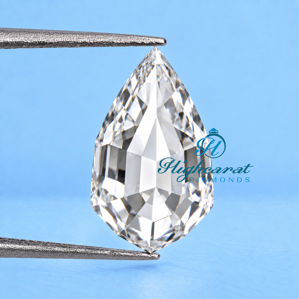 Pear shaped step cut lab grown diamond