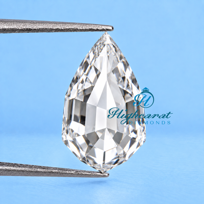 Pear shaped step cut lab grown diamond