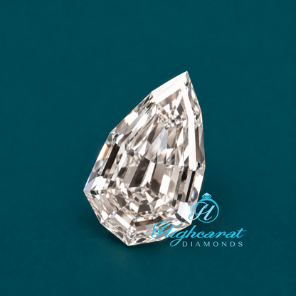 Close-up of pear shape lab grown diamond