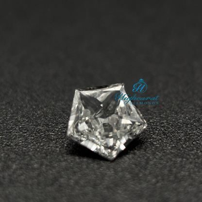 Step Cut Pentagon Lab Grown Diamond with sharp angles and clean reflective facets