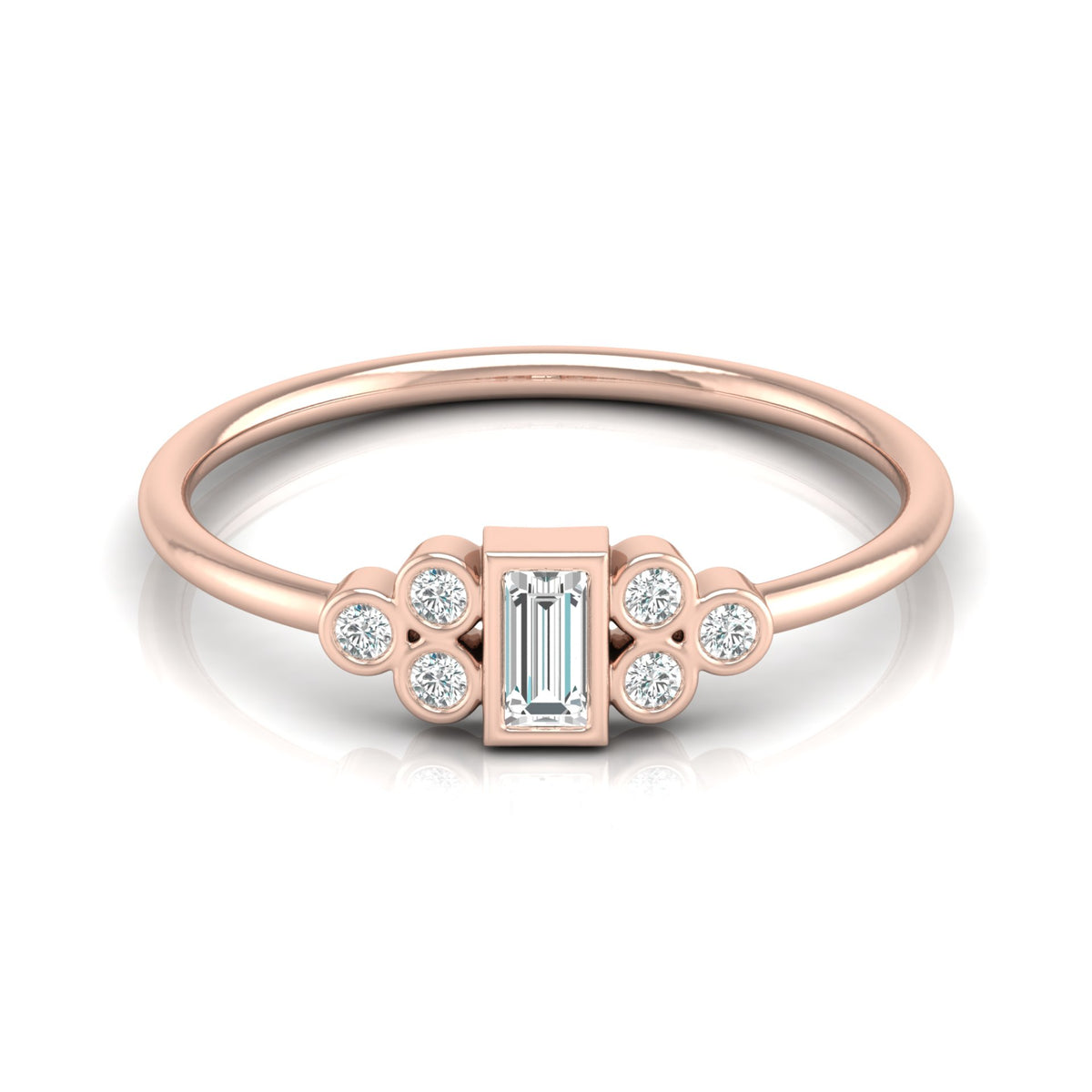 Perfect Baguette Diamond Ring Round Labgrown Durable And Elegant Ring For Her - HIGHCARAT DIAMONDS
