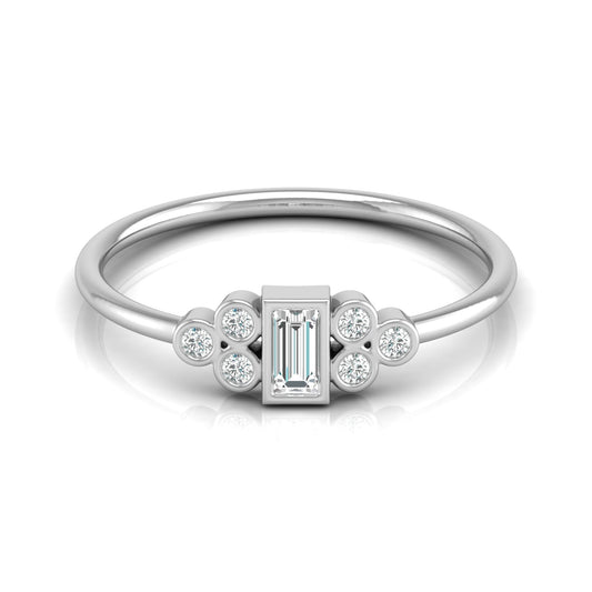 Perfect Baguette Diamond Ring Round Labgrown Durable And Elegant Ring For Her - HIGHCARAT DIAMONDS