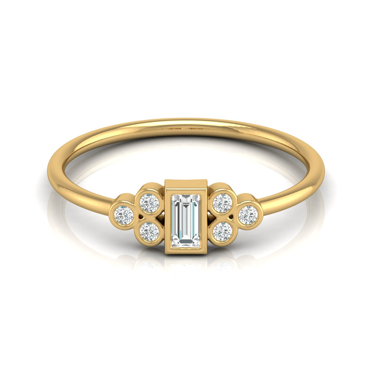 Perfect Baguette Diamond Ring Round Labgrown Durable And Elegant Ring For Her - HIGHCARAT DIAMONDS