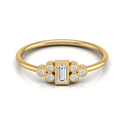 Perfect Baguette Diamond Ring Round Labgrown Durable And Elegant Ring For Her - HIGHCARAT DIAMONDS