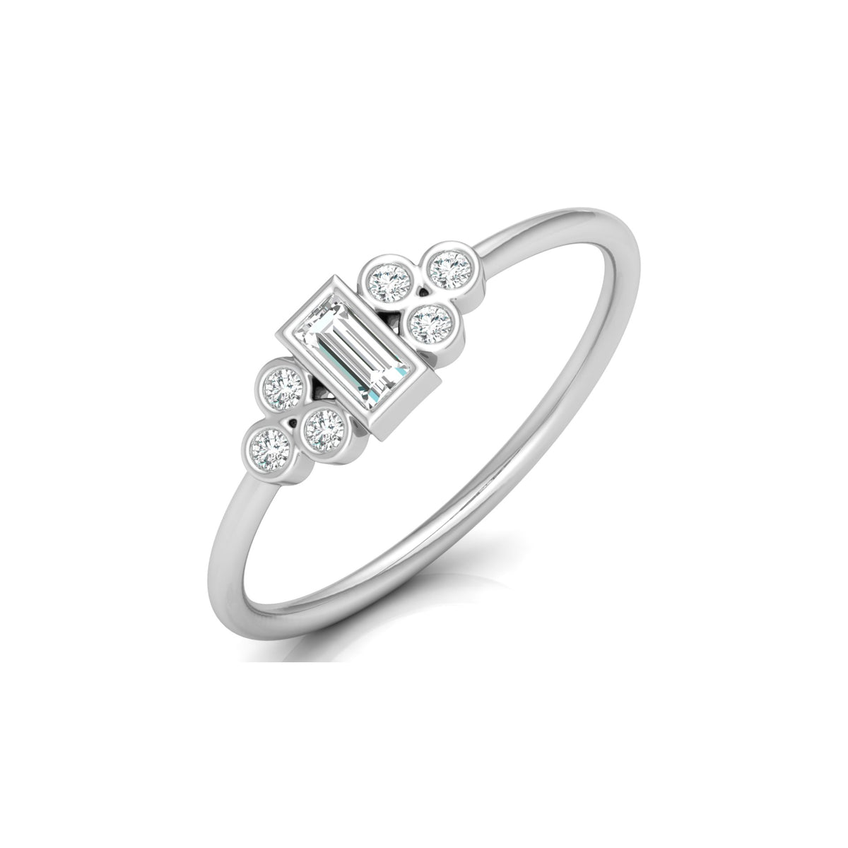 Perfect Baguette Diamond Ring Round Labgrown Durable And Elegant Ring For Her - HIGHCARAT DIAMONDS