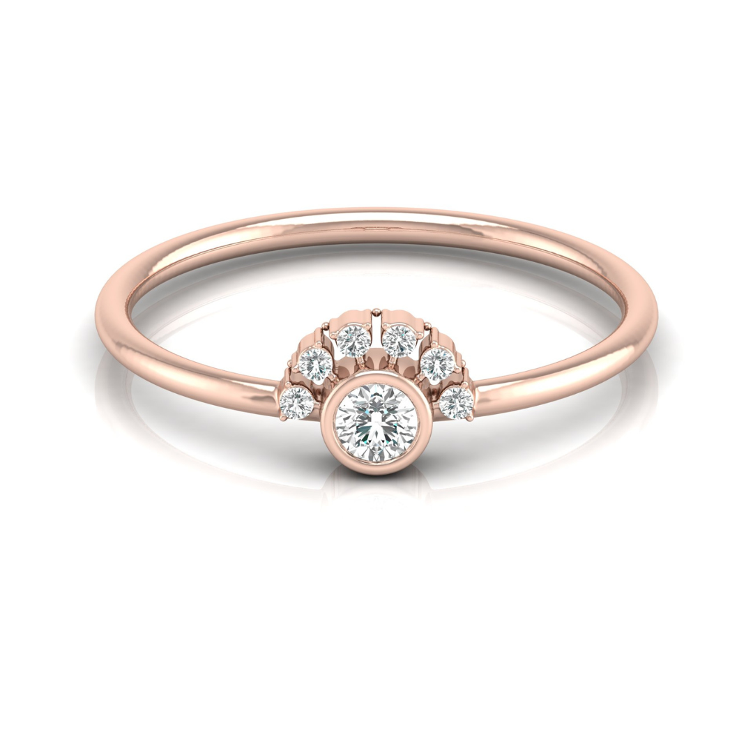Petite Lab Grown Round Cut Ring 0.13 CT Affordable Bridal Jewelry - HIGHCARAT DIAMONDS
