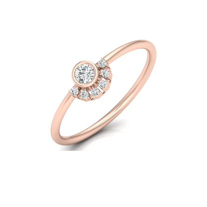 Petite Lab Grown Round Cut Ring 0.13 CT Affordable Bridal Jewelry - HIGHCARAT DIAMONDS