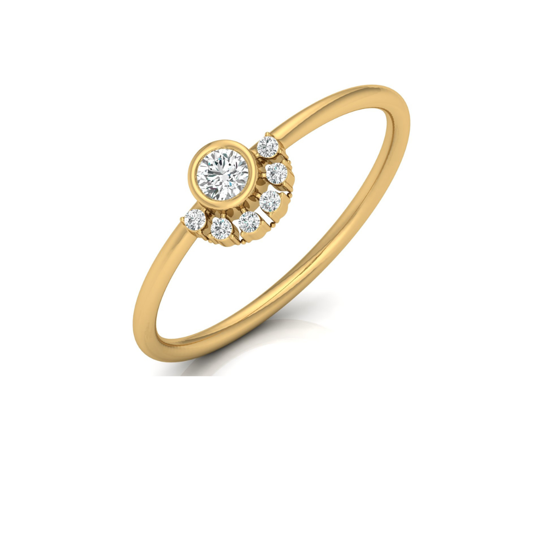 Petite Lab Grown Round Cut Ring 0.13 CT Affordable Bridal Jewelry - HIGHCARAT DIAMONDS