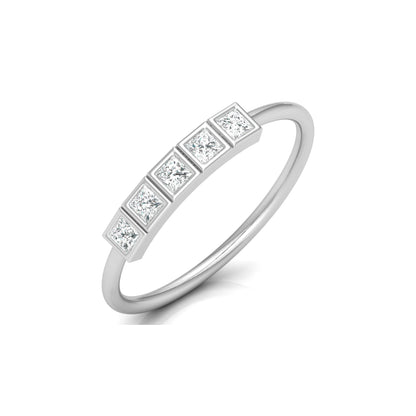 Princess Cut 5 Stone Diamond Wedding Ring Budget Friendly Band Ring In Natural Or Labgerown - HIGHCARAT DIAMONDS