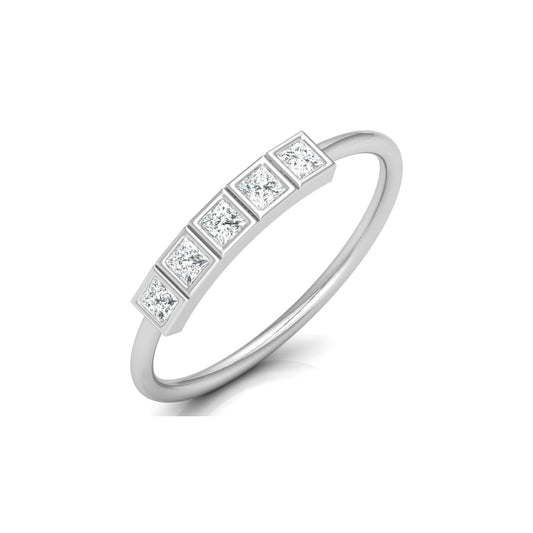 Princess Cut 5 Stone Diamond Wedding Ring Budget Friendly Band Ring In Natural Or Labgerown - HIGHCARAT DIAMONDS