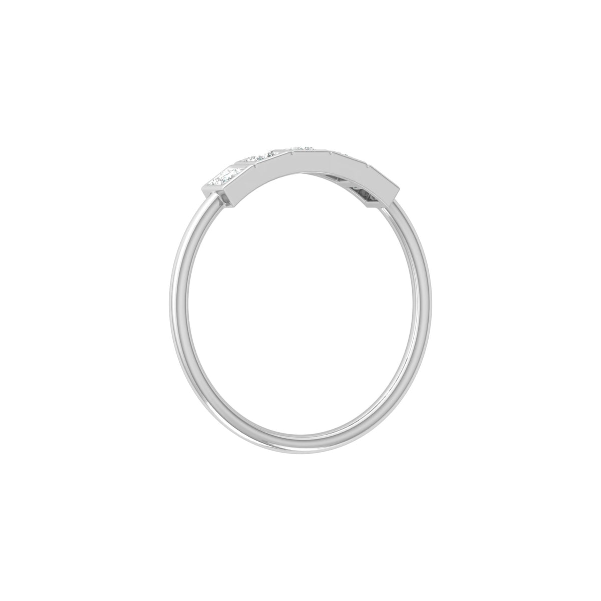 Princess Cut 5 Stone Diamond Wedding Ring Budget Friendly Band Ring In Natural Or Labgerown - HIGHCARAT DIAMONDS
