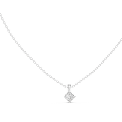 Princess Cut Solitaire Lab Grown Diamond Pendant Top View