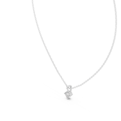 Elegant Princess Cut Labgrown Diamond Solitaire Pendant For Her In 18K Solid rose Gold - HIGHCARAT DIAMONDS