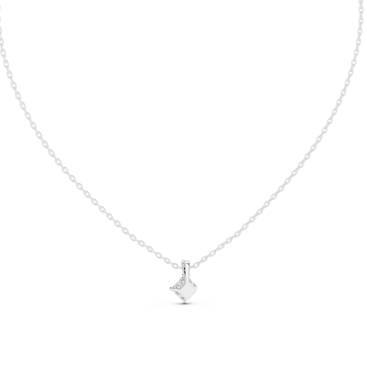 Elegant Princess Cut Labgrown Diamond Solitaire Pendant For Her In 18K Solid rose Gold - HIGHCARAT DIAMONDS