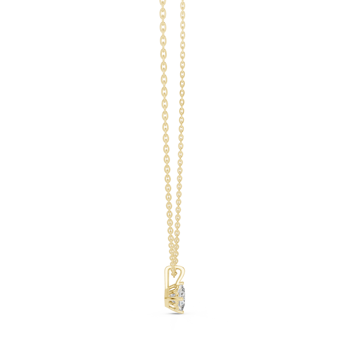 Elegant Princess Cut Labgrown Diamond Solitaire Pendant For Her In 18K Solid rose Gold - HIGHCARAT DIAMONDS
