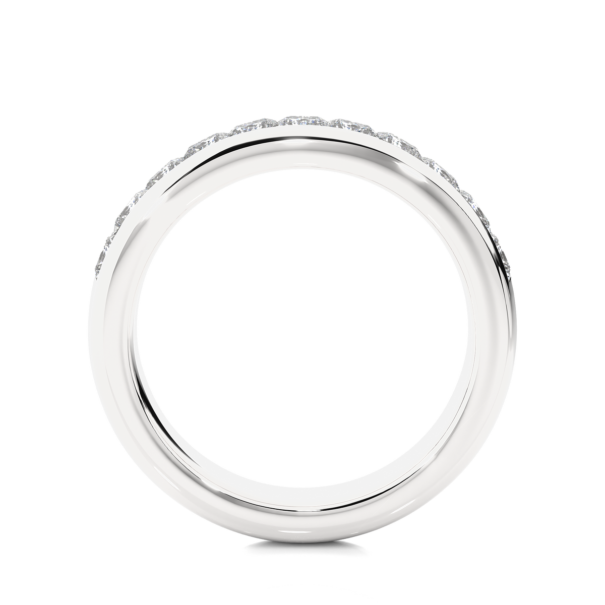 Princess Cut Half Eternity Band In 18K Solid Gold Elegant And Timeless Ring For Her - HIGHCARAT DIAMONDS