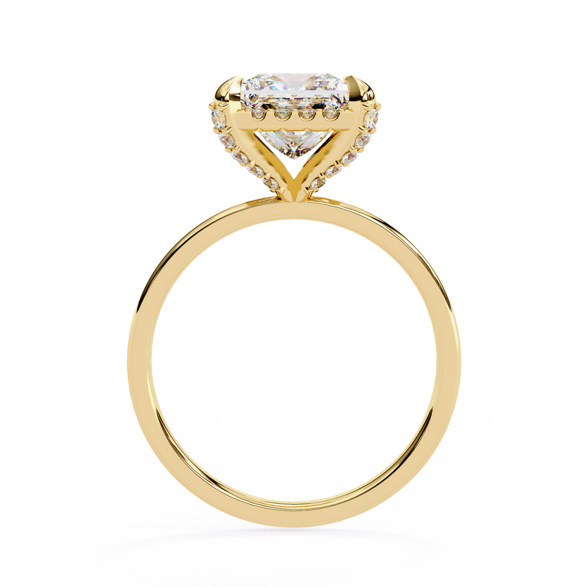 Princess Cut Lab Diamond Solitaire Halo Ring - HIGHCARAT DIAMONDS